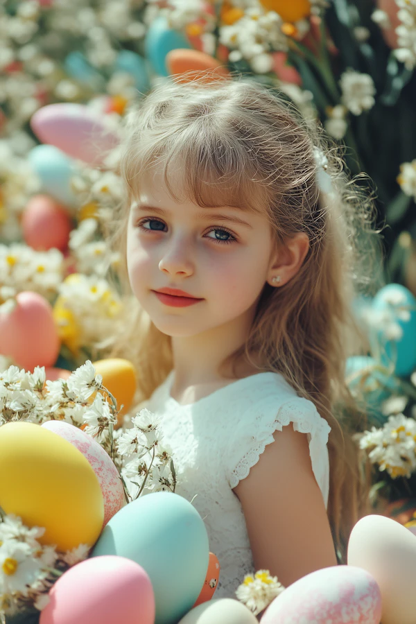 Easter Celebration with Young Girl