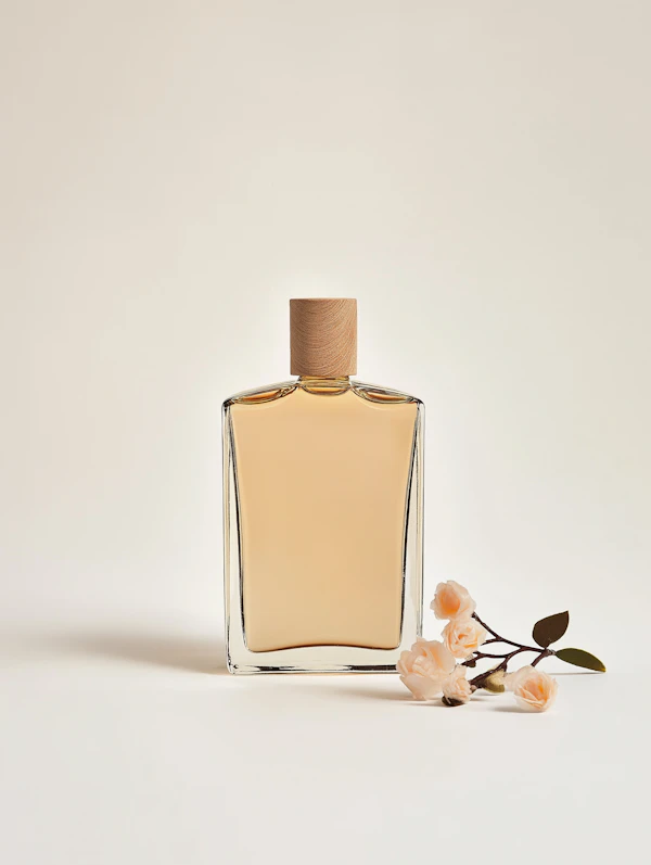 Elegant Perfume Bottle with Flowers