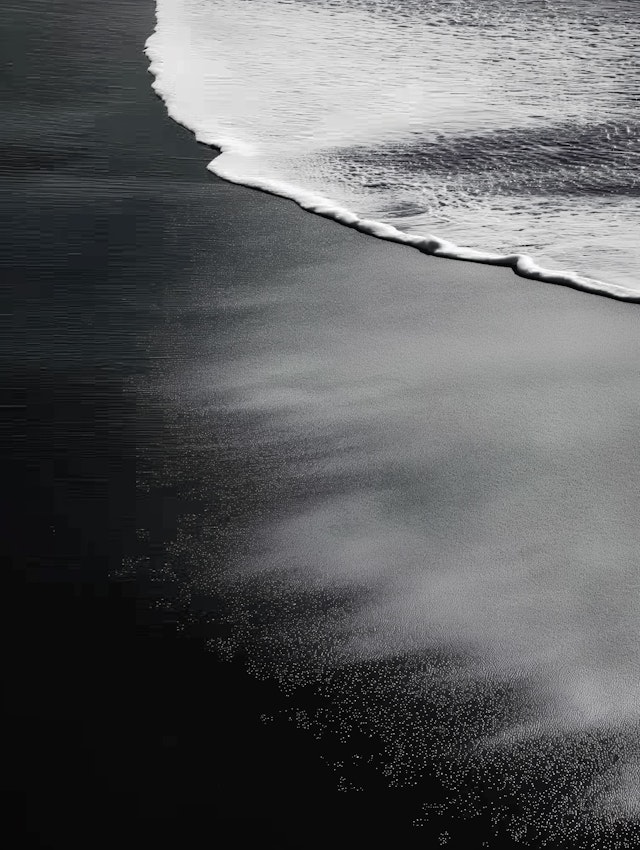 Monochromatic Beach Serenity