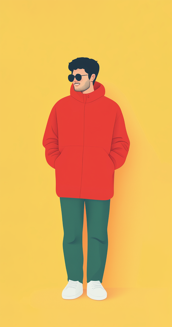 Modern Minimalist Male Character Illustration