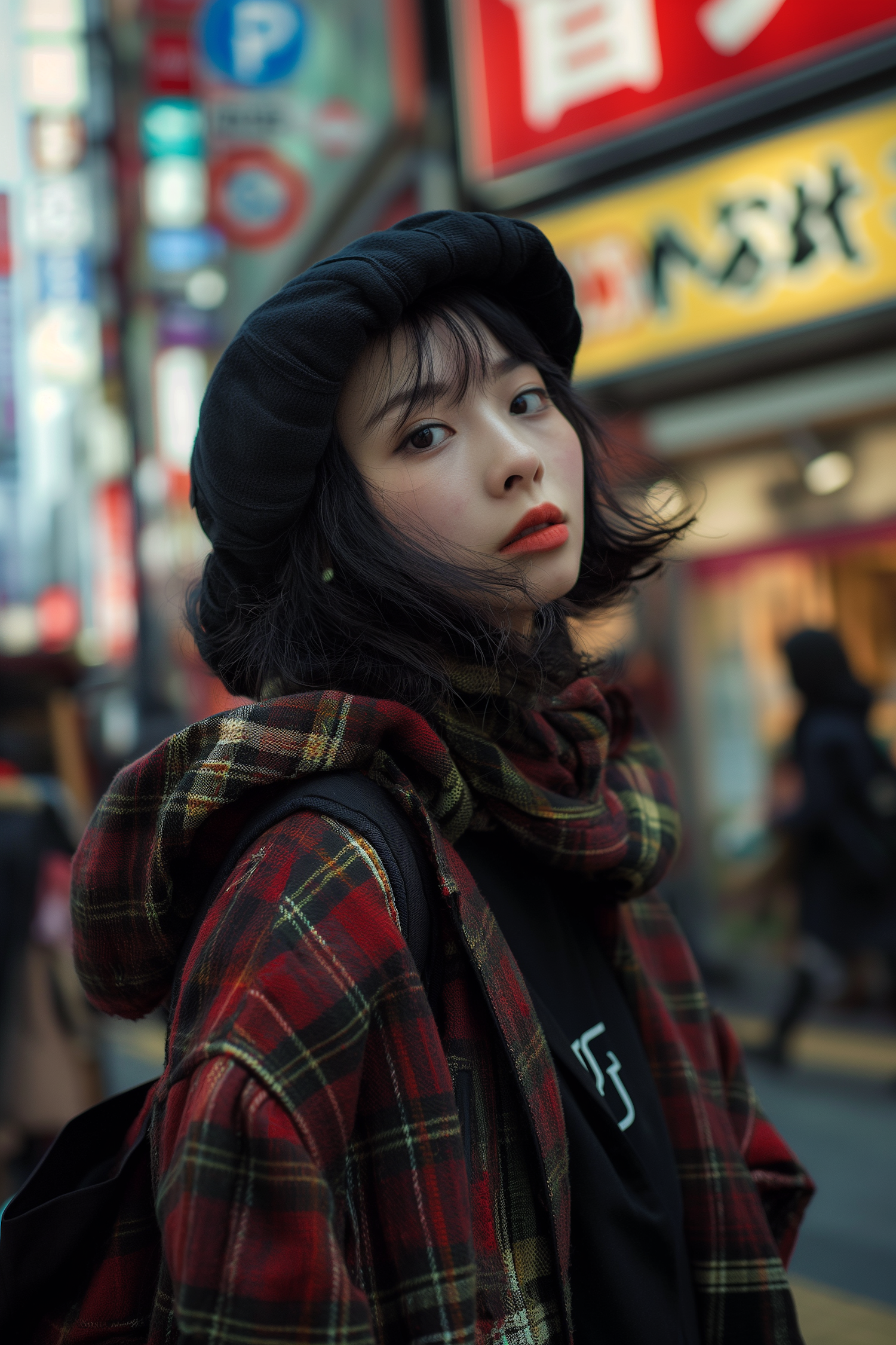 Stylish Young Woman in Urban Setting