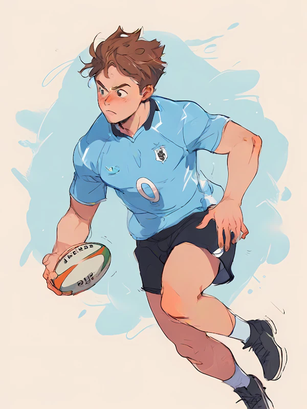 Rugby Player in Action