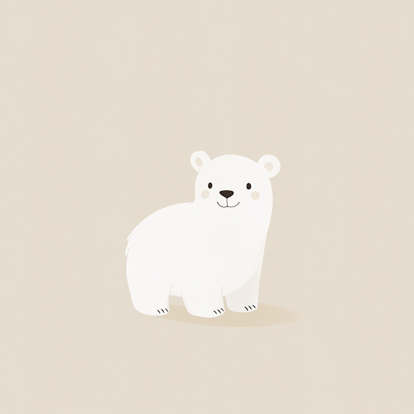 Charming Polar Bear Cub Illustration