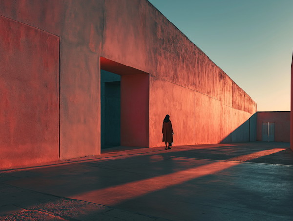 Solitary Contemplation at Urban Sunset