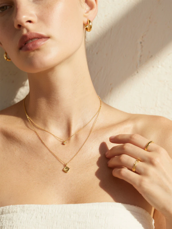 Golden Jewelry Close-Up