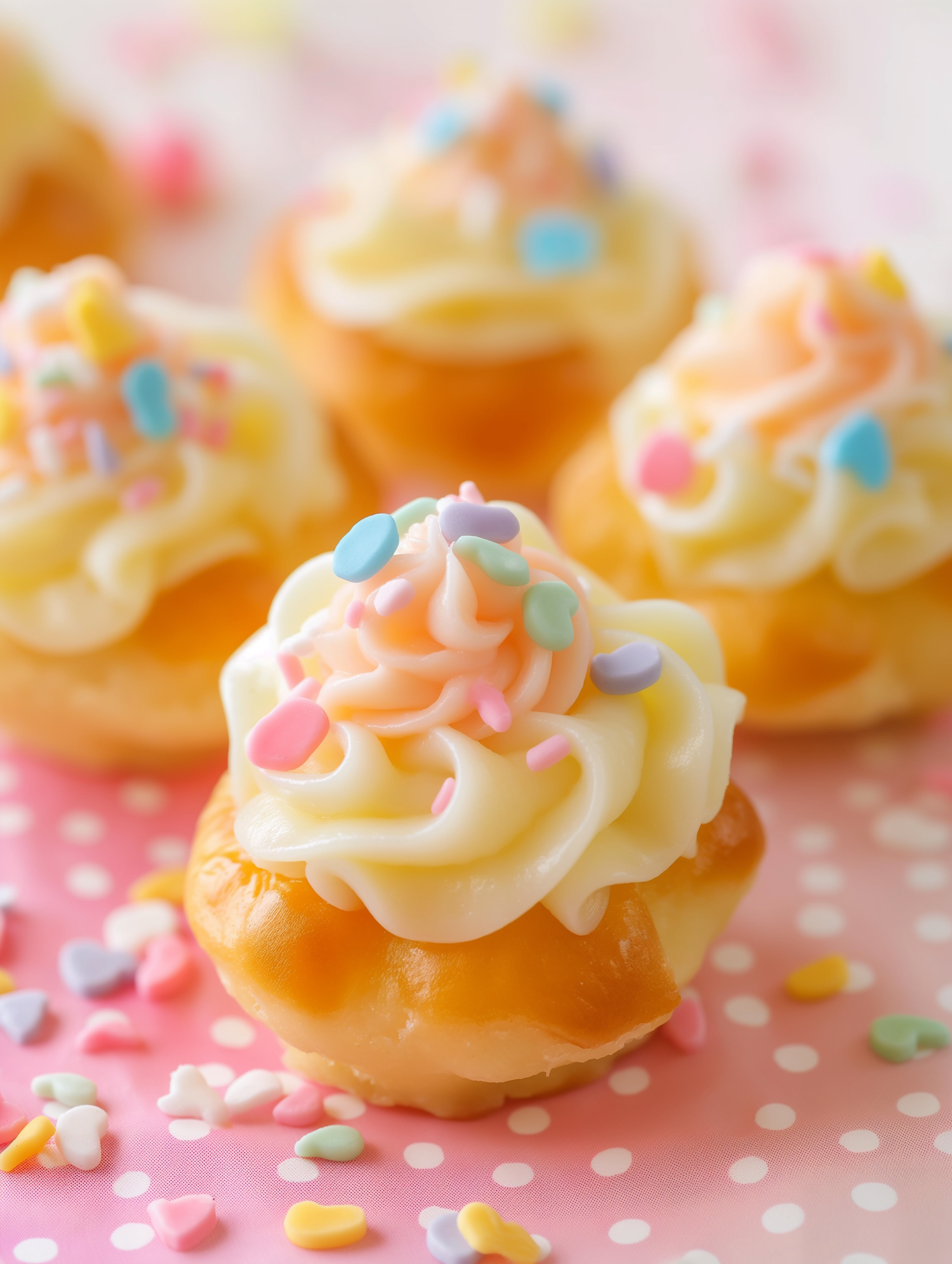 Festive Cream-Topped Pastries