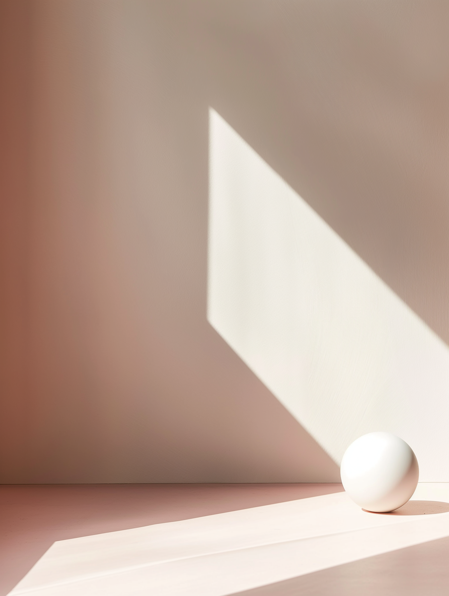 Minimalist Composition with White Sphere