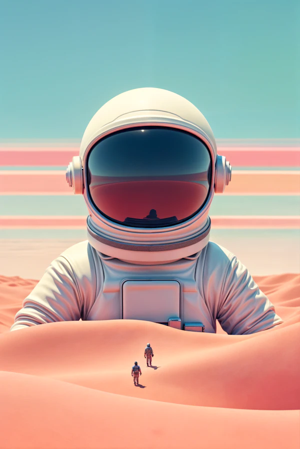 Surreal Astronaut Desert Scene