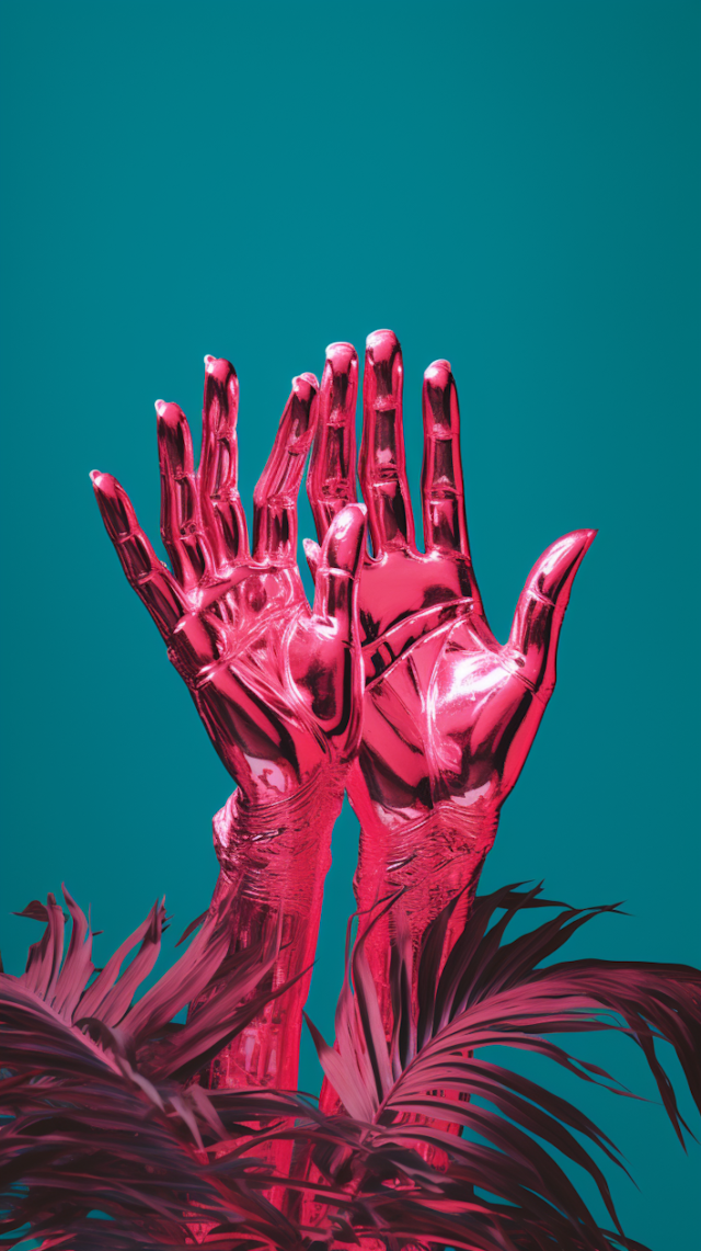 Metallic Red Hands of Surrealism