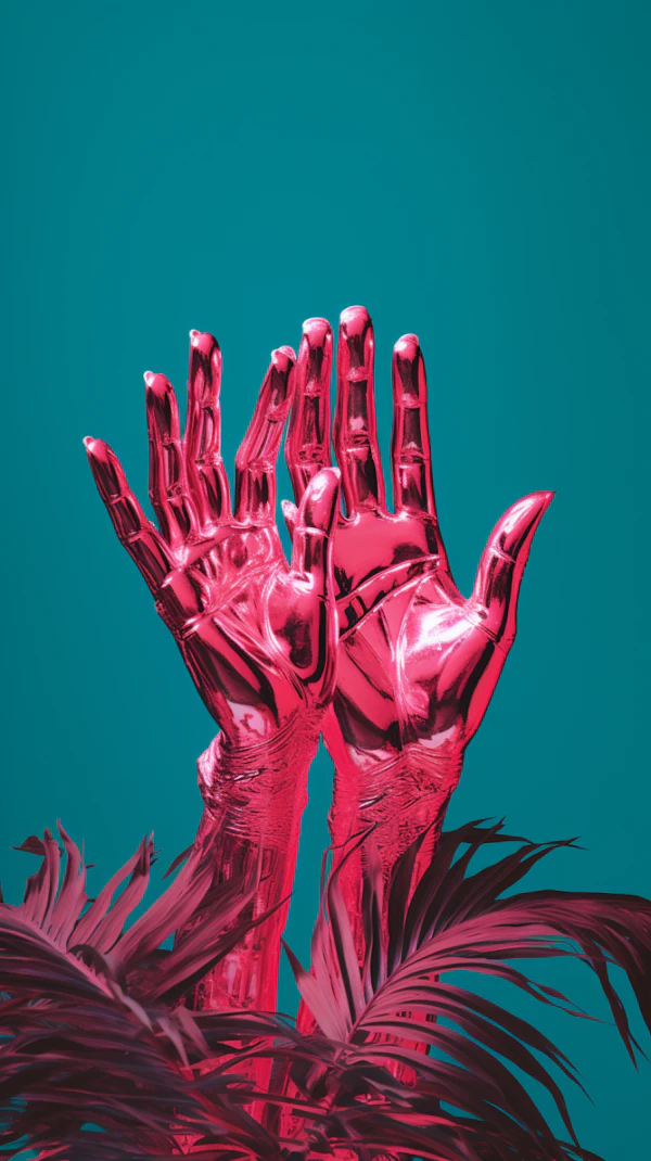 Metallic Red Hands of Surrealism