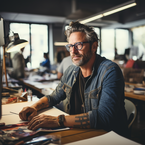 The Artist at Work: A Pensive Craftsman