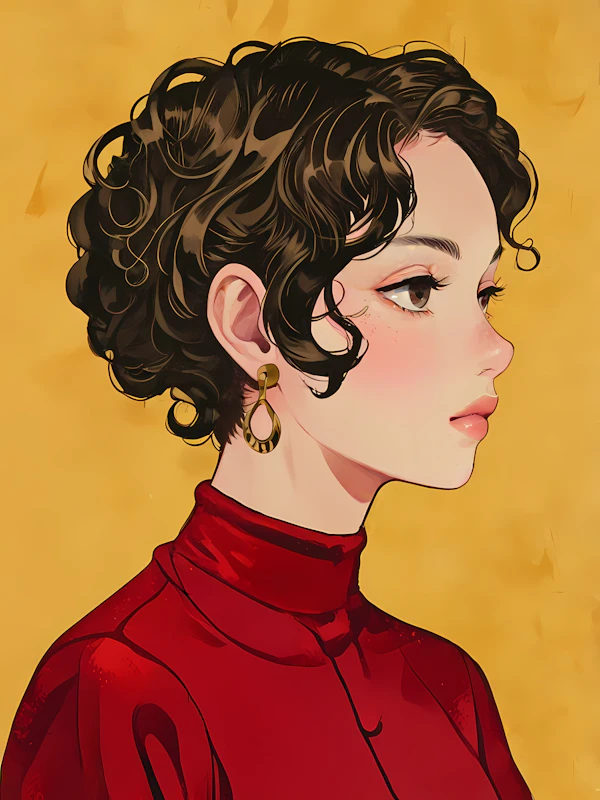 Elegant Woman in Profile