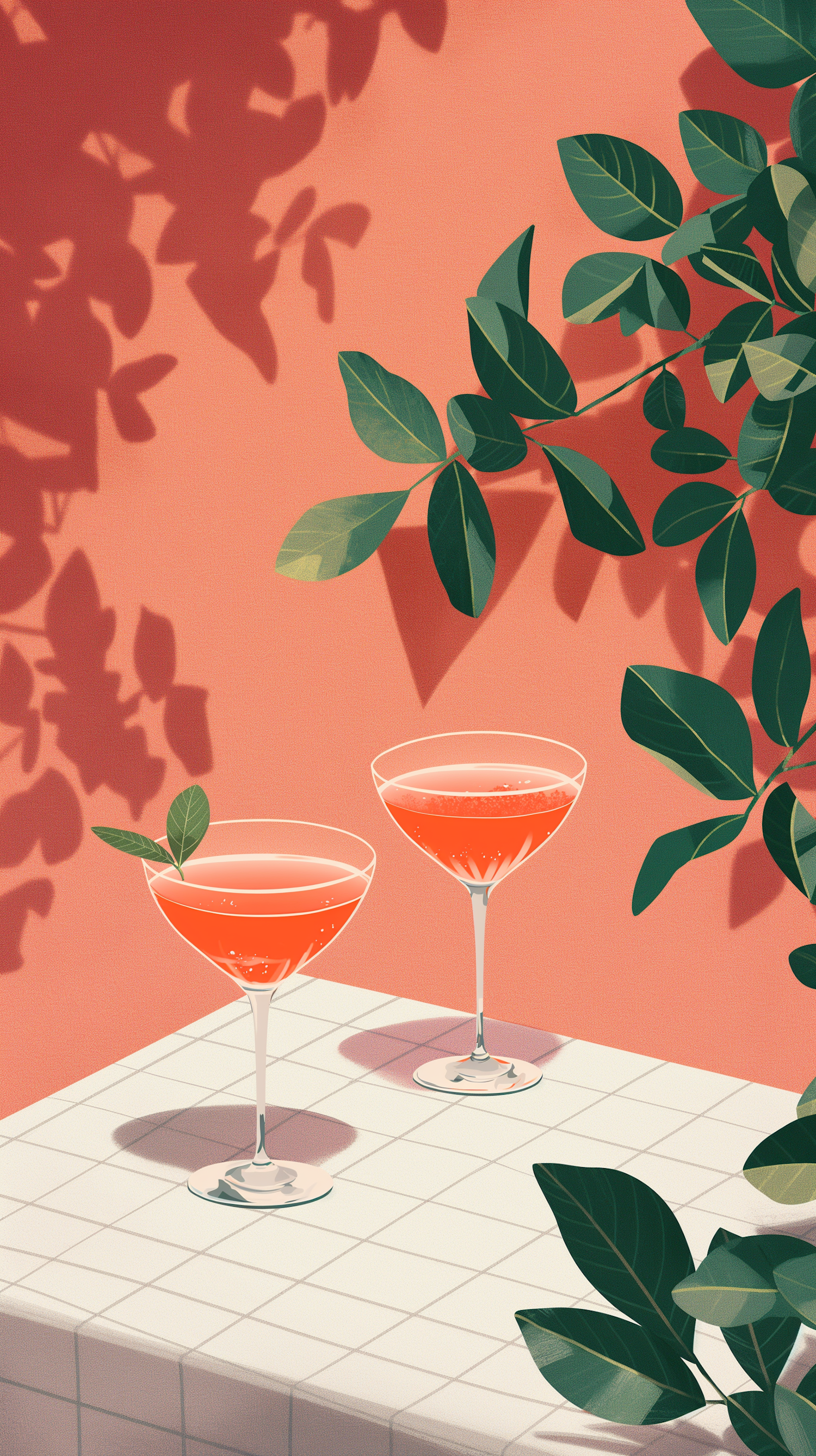 Elegant Cocktails Amidst Foliage