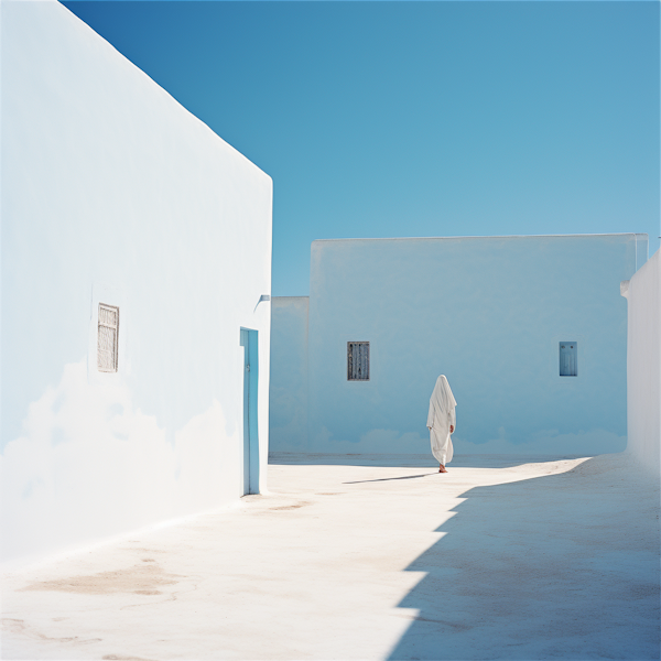 Mediterranean Solitude in Blue and White