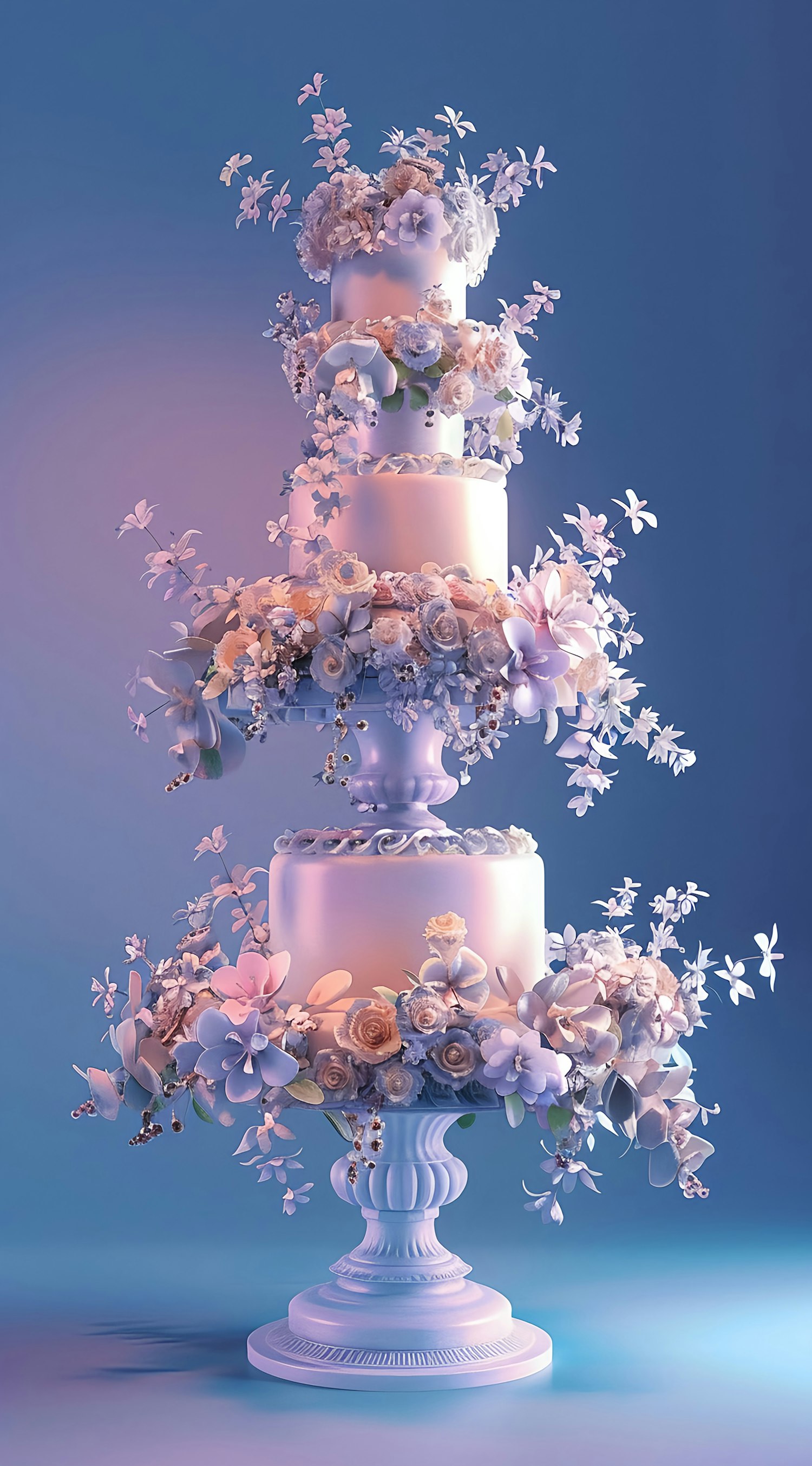 Elaborate Floral Wedding Cake