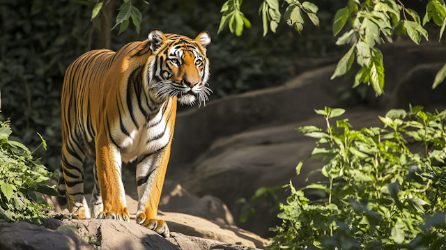 Majestic Tiger in Lush Environment