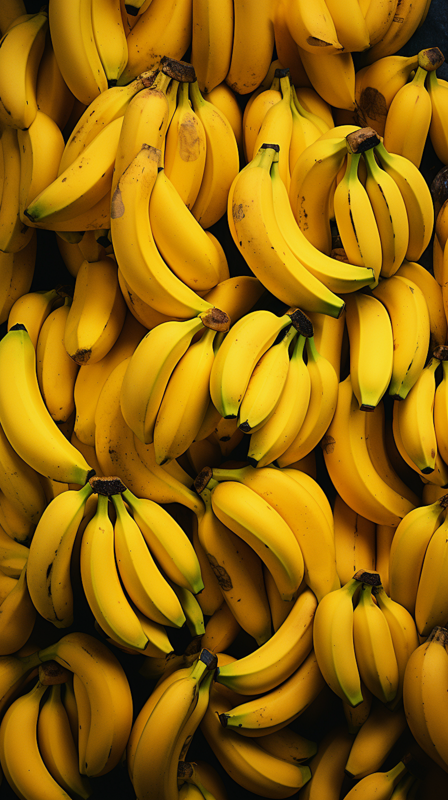 Ripe Banana Clusters in Soft Light