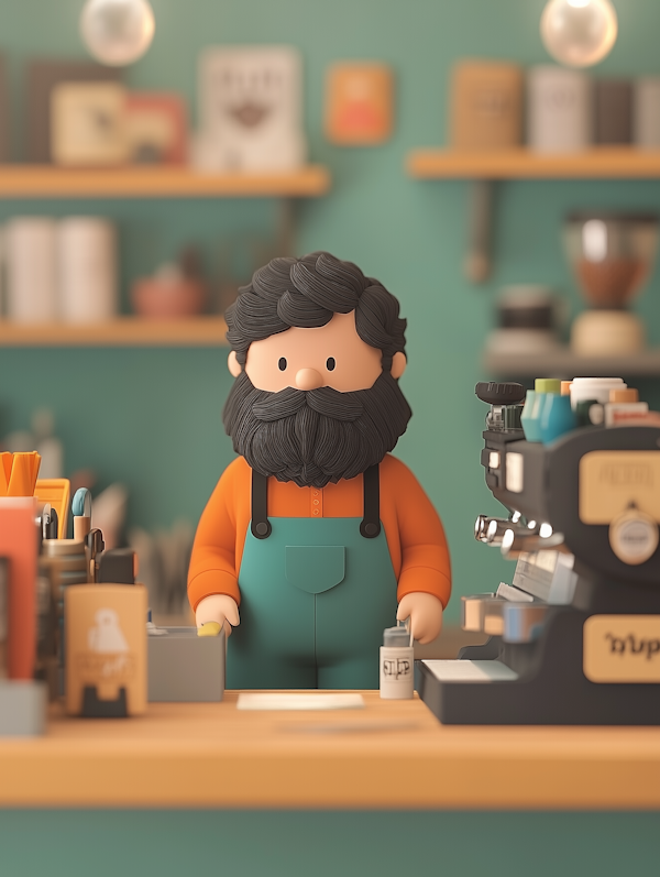 Stylized Toy Figurine Office Worker