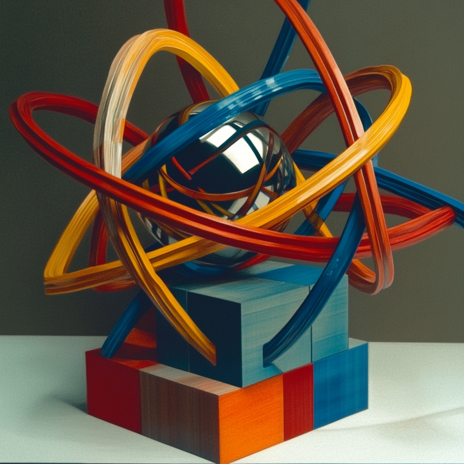 Dynamic 3D Sculpture with Ribbons