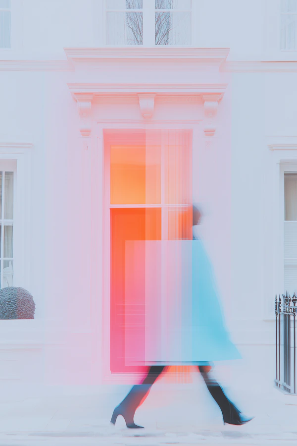 Surreal Walking Scene