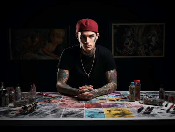 Tattoo Artist in Creative Contemplation