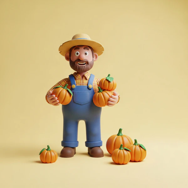 Cheerful Farmer Scene