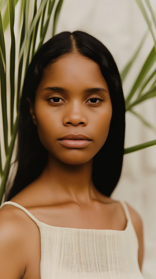 Serene Portrait of Young Woman in Nature
