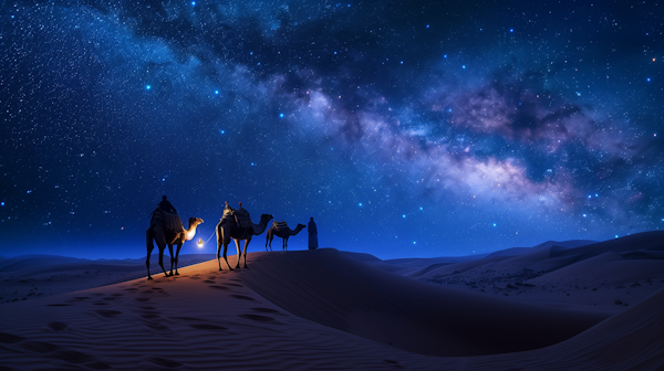 Mystical Desert Night Caravan