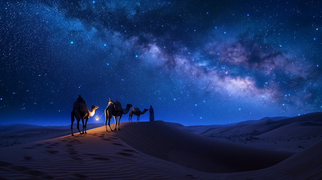 Mystical Desert Night Caravan