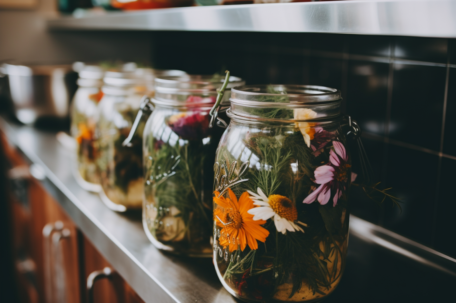 Herbal Delight in Glass Jars