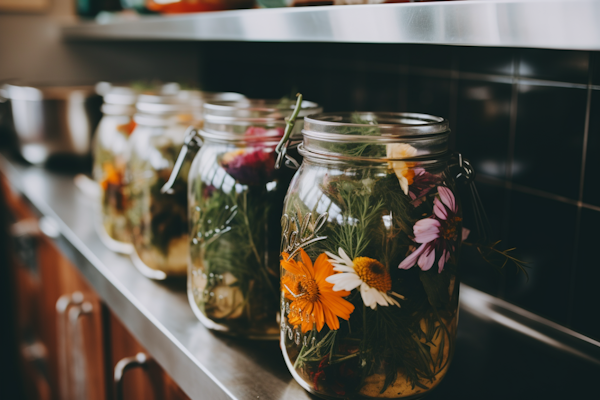 Herbal Delight in Glass Jars