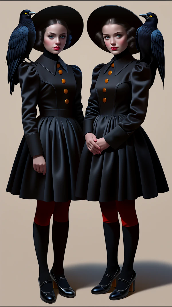 Gothic Duo with Ravens