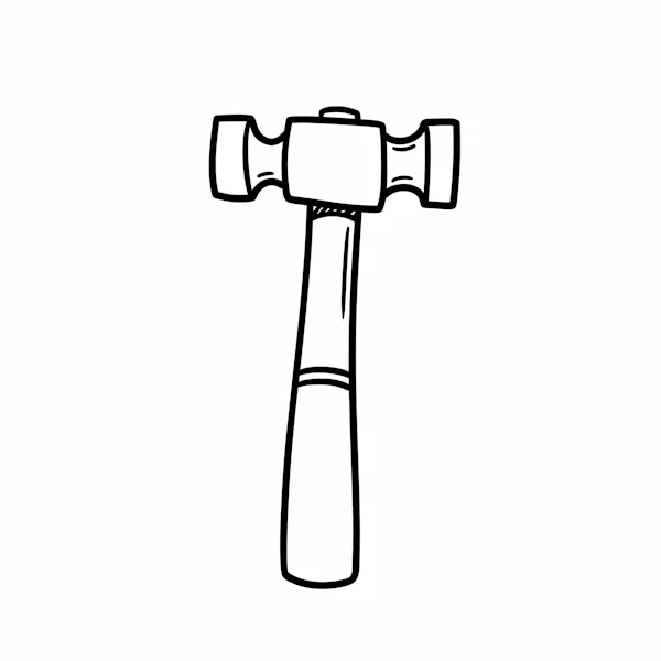 Minimalist Hammer Drawing