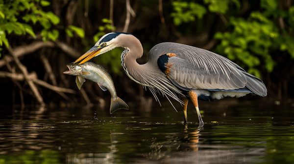 Heron with Fish