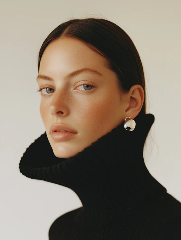 Close-up Portrait with Black Turtleneck
