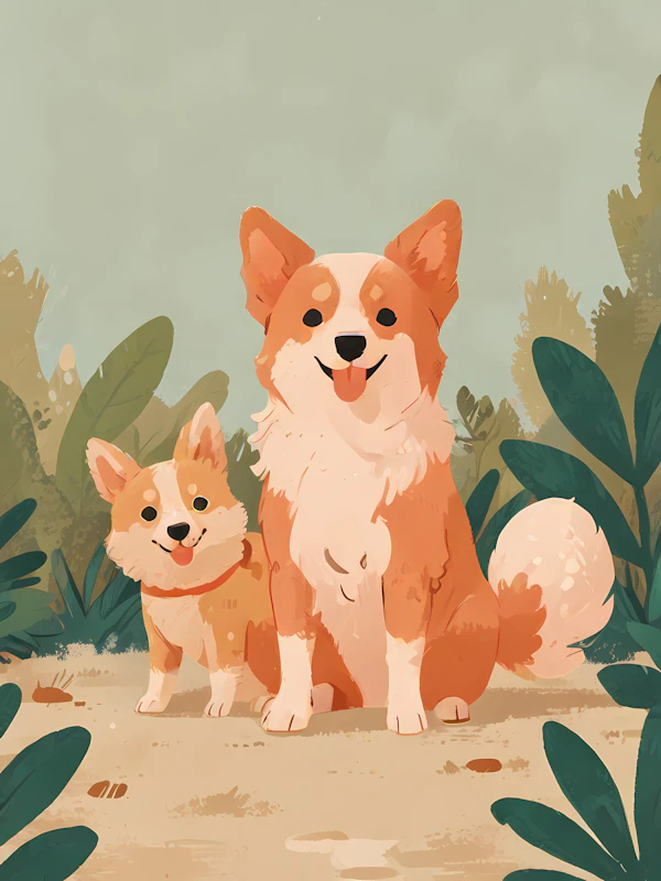 Cheerful Corgis in Nature