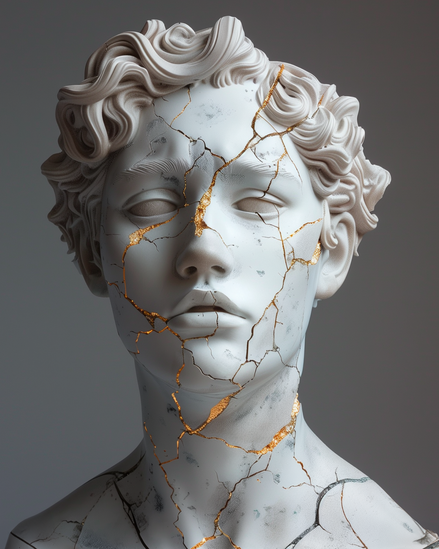 Kintsugi Style Bust Sculpture