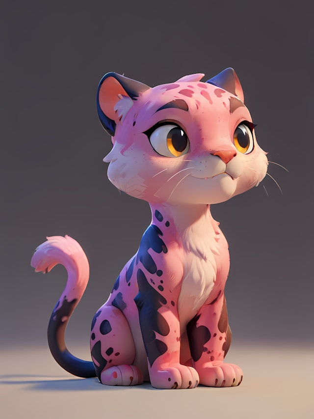 Whimsical 3D Cat