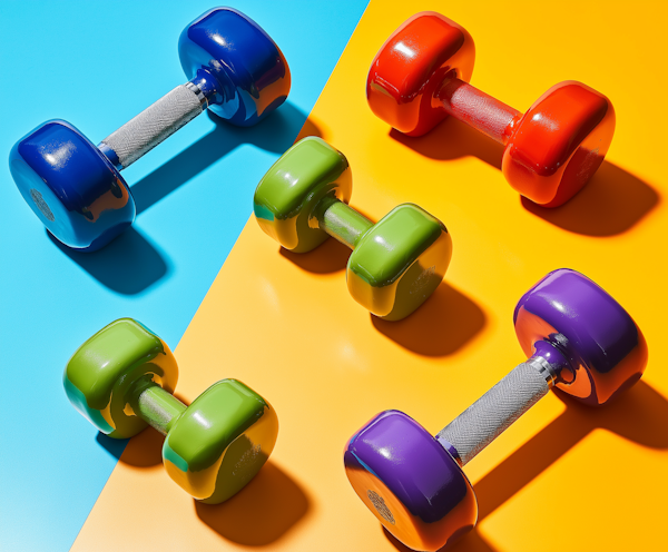 Colorful Dumbbell Arrangement