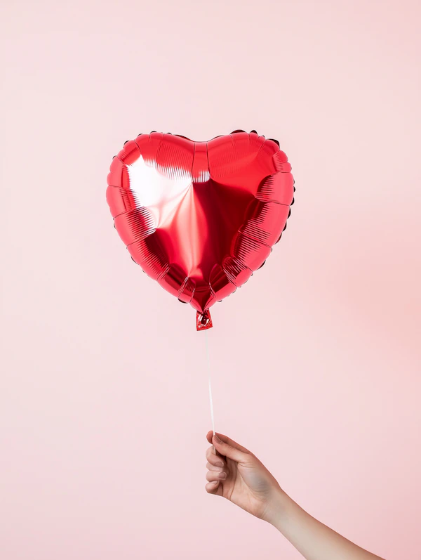 Heart-Shaped Balloon with Hand