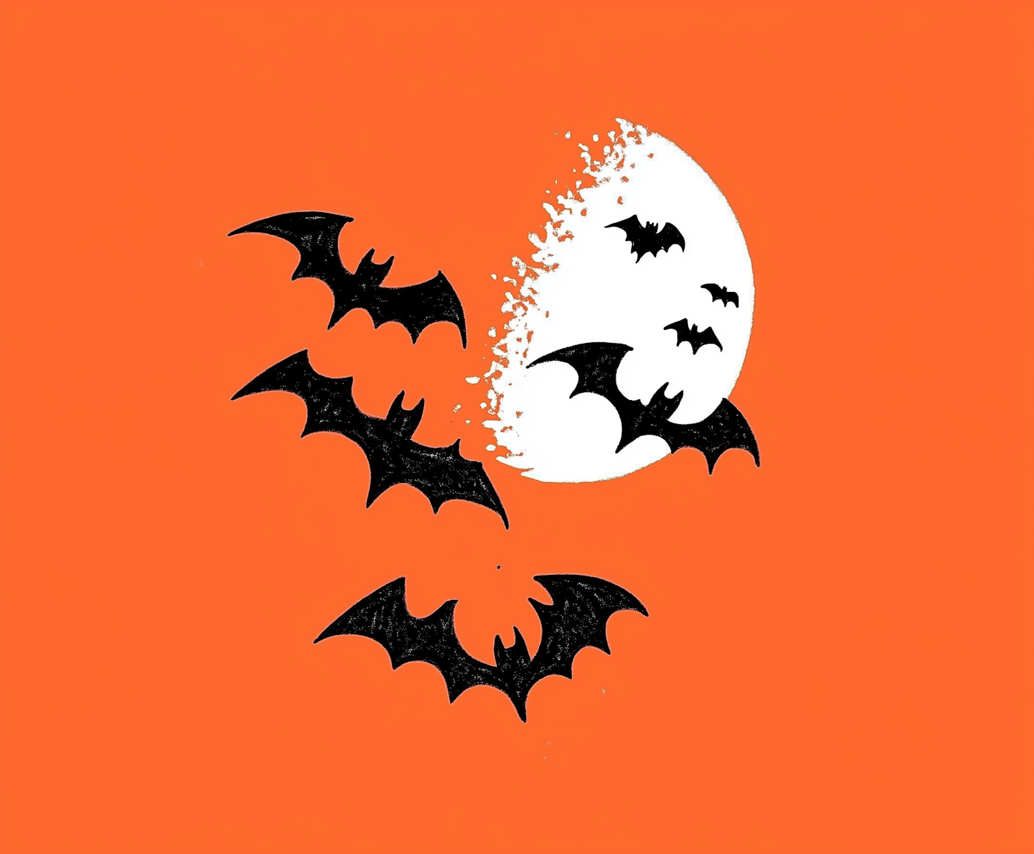 Halloween Bats and Moon