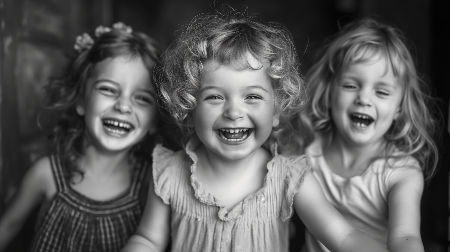 Joyful Moment Amongst Three Young Girls