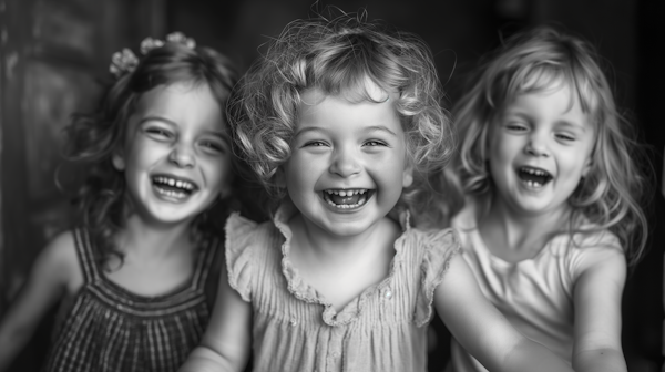 Joyful Moment Amongst Three Young Girls