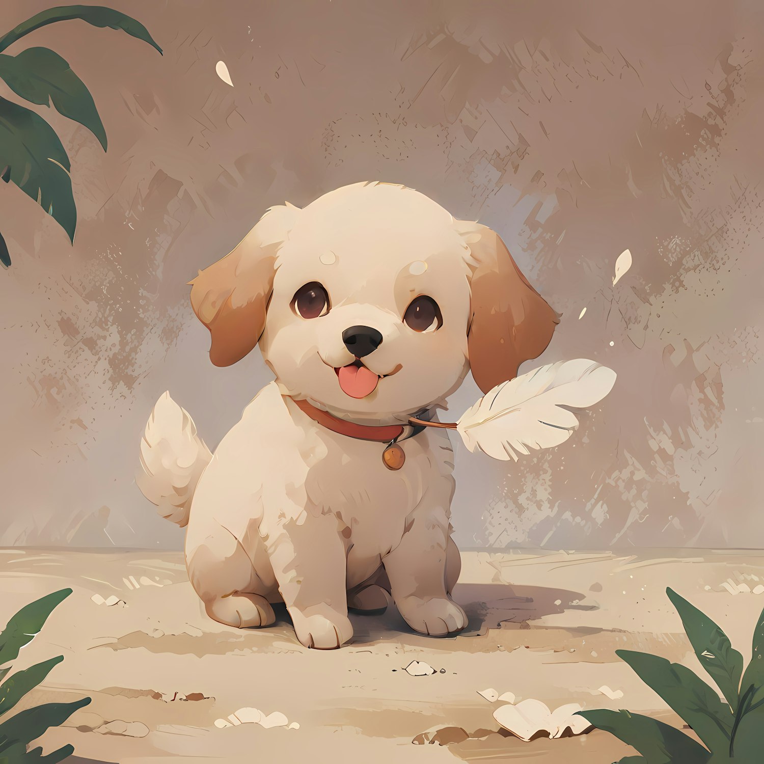 Adorable Cartoon Puppy