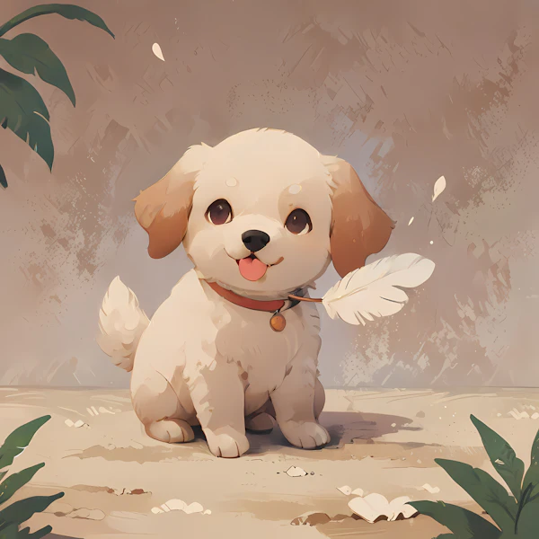 Adorable Cartoon Puppy