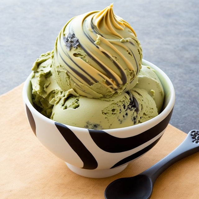 Green Tea Ice Cream with Golden Syrup