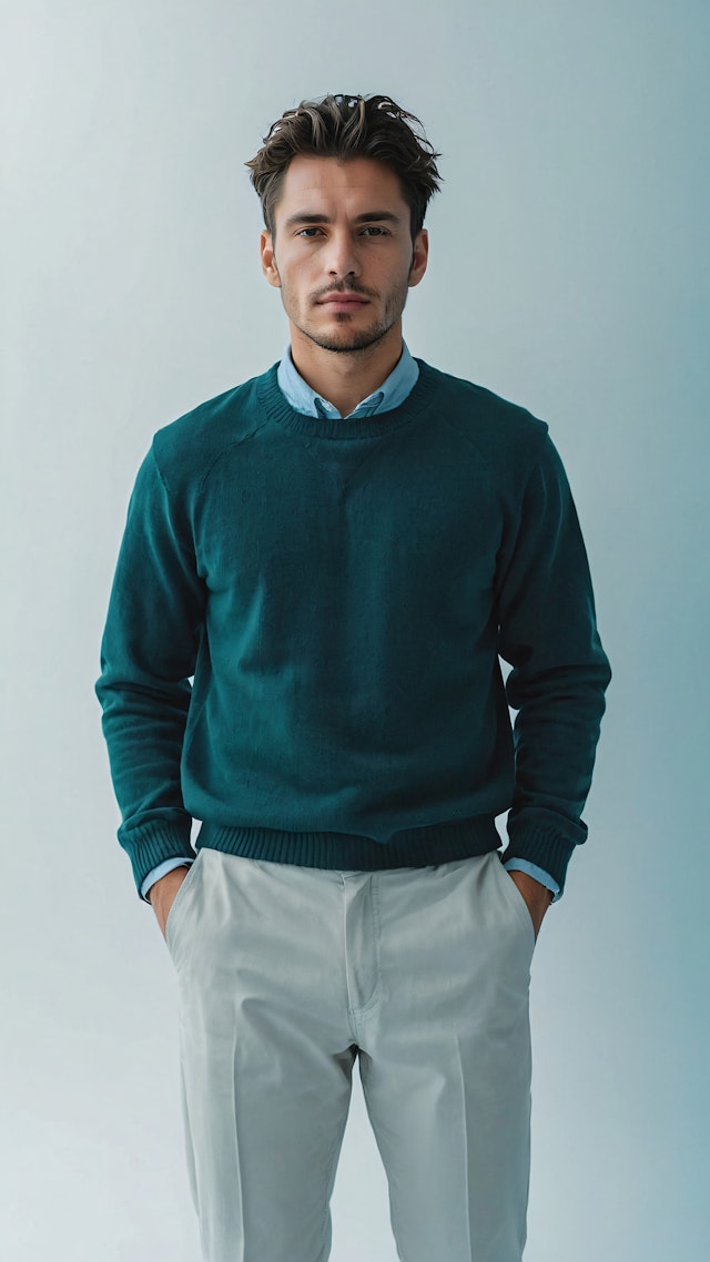 Man in Teal Sweater