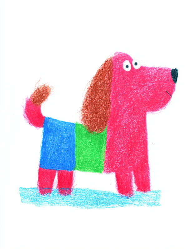 Colorful Crayon Dog