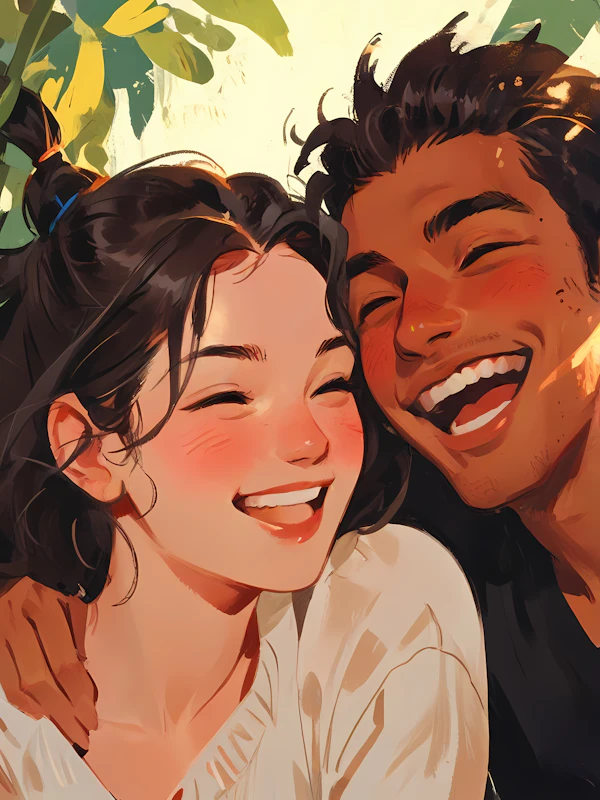 Smiling Duo Illustration