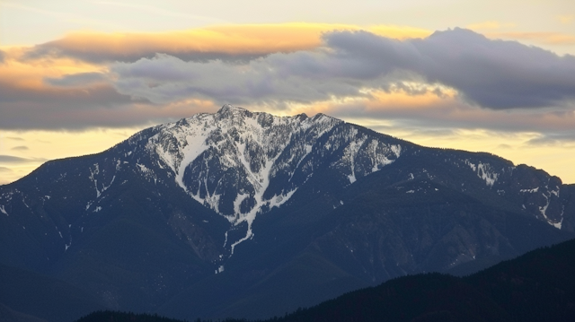 Majestic Mountain Range at Sunset